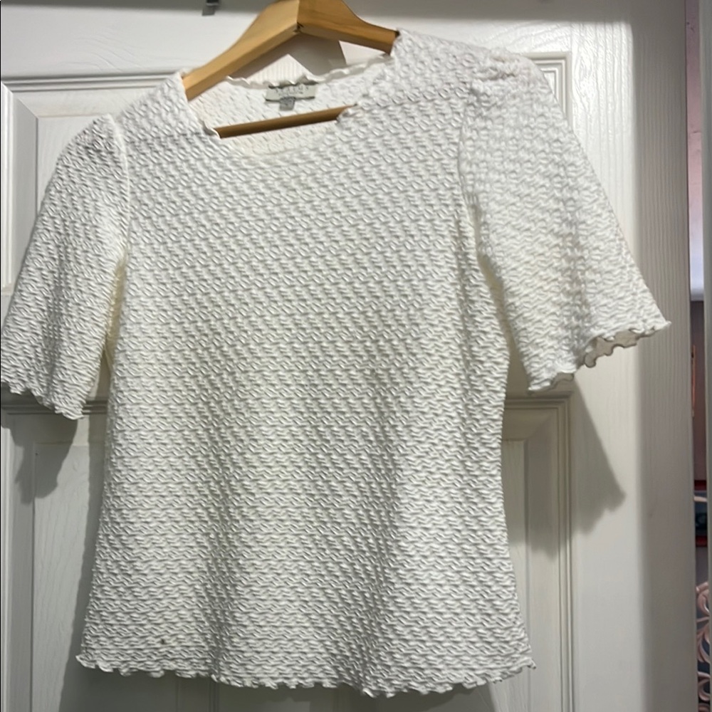 Chenault White Puff Sleeve Smocked Blouse